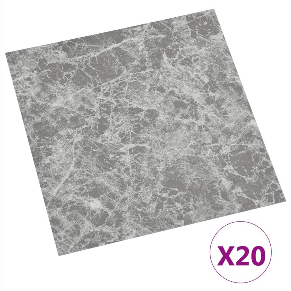 Self-adhesive Flooring Planks 20 pcs PVC 1.86 m² Concrete Grey