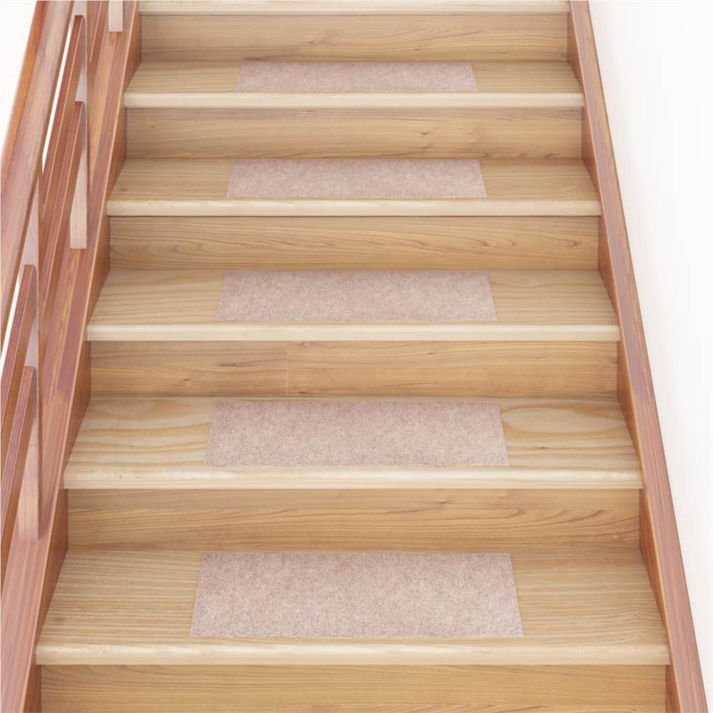 Self-adhesive Stair Mats Rectangular 15 pcs 60x25 cm Light Brown