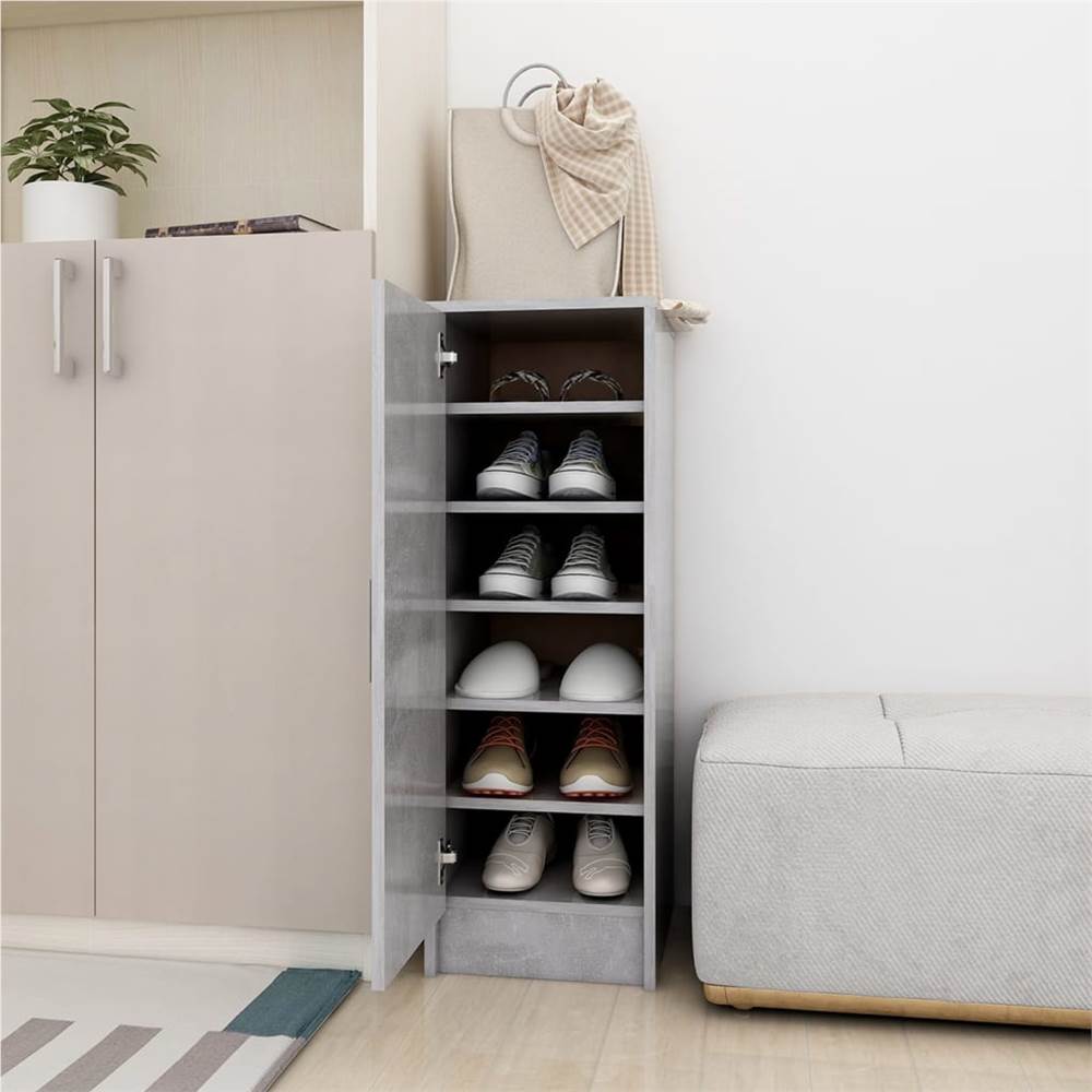 

Shoe Cabinet Concrete Grey 32x35x92 cm Chipboard