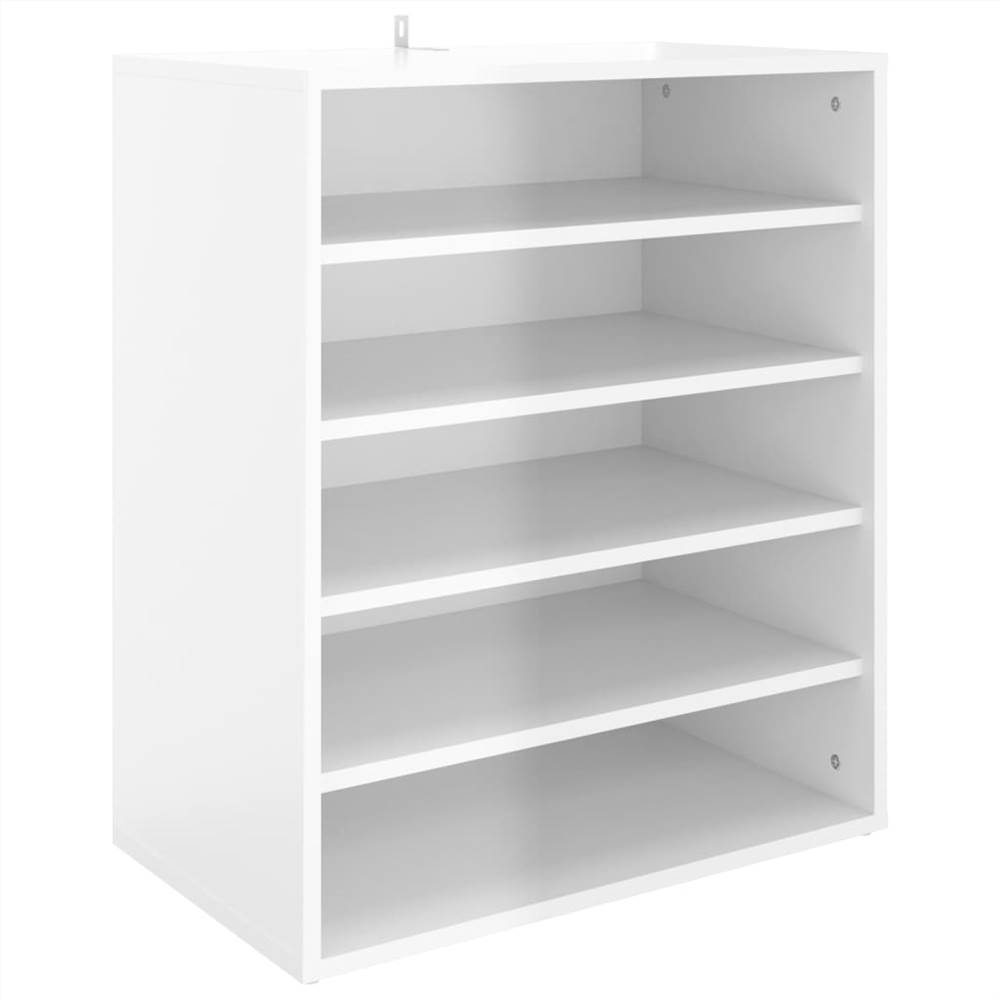 Shoe Cabinet High Gloss White 60x35x70 cm Chipboard