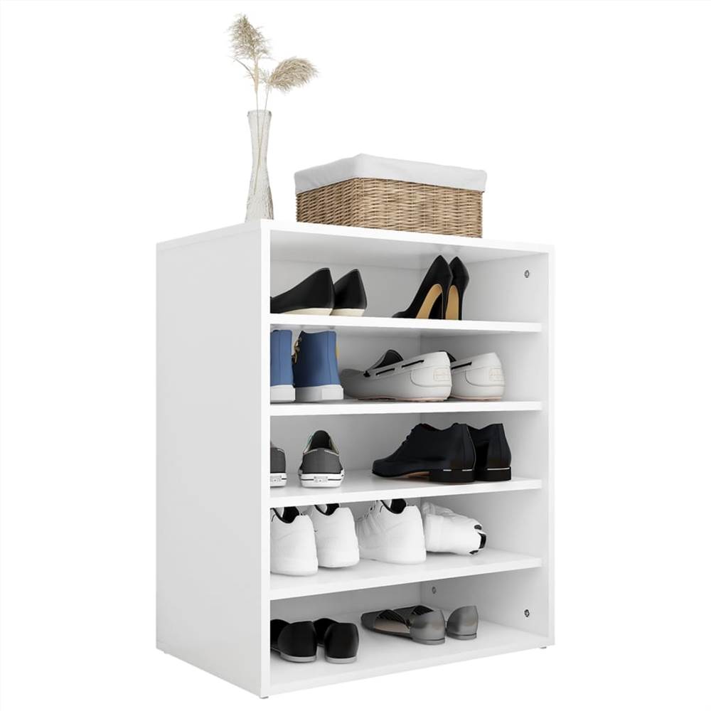 Shoe Cabinet High Gloss White 60x35x70 cm Chipboard
