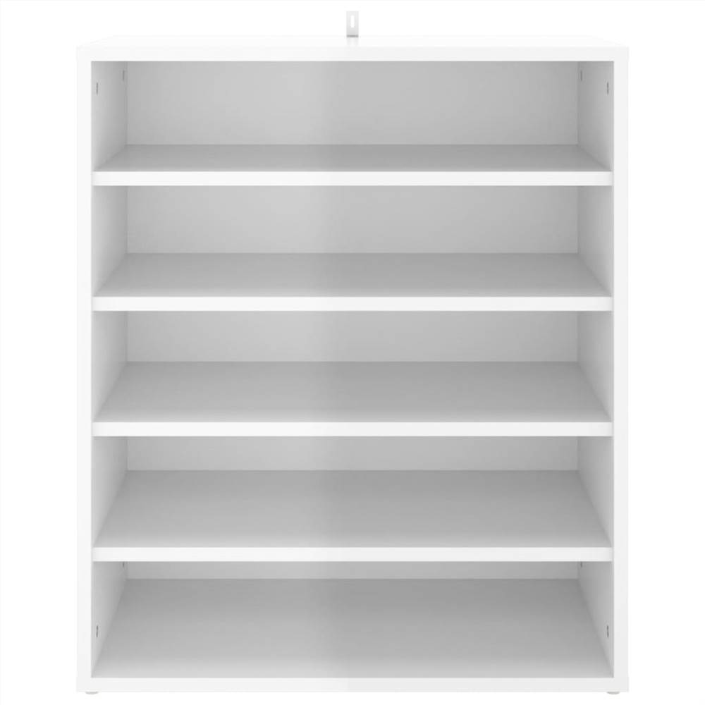 Shoe Cabinet High Gloss White 60x35x70 cm Chipboard