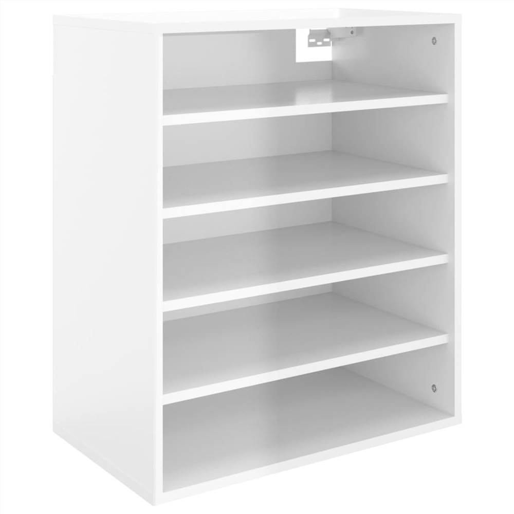Shoe Cabinet High Gloss White 60x35x70 cm Chipboard