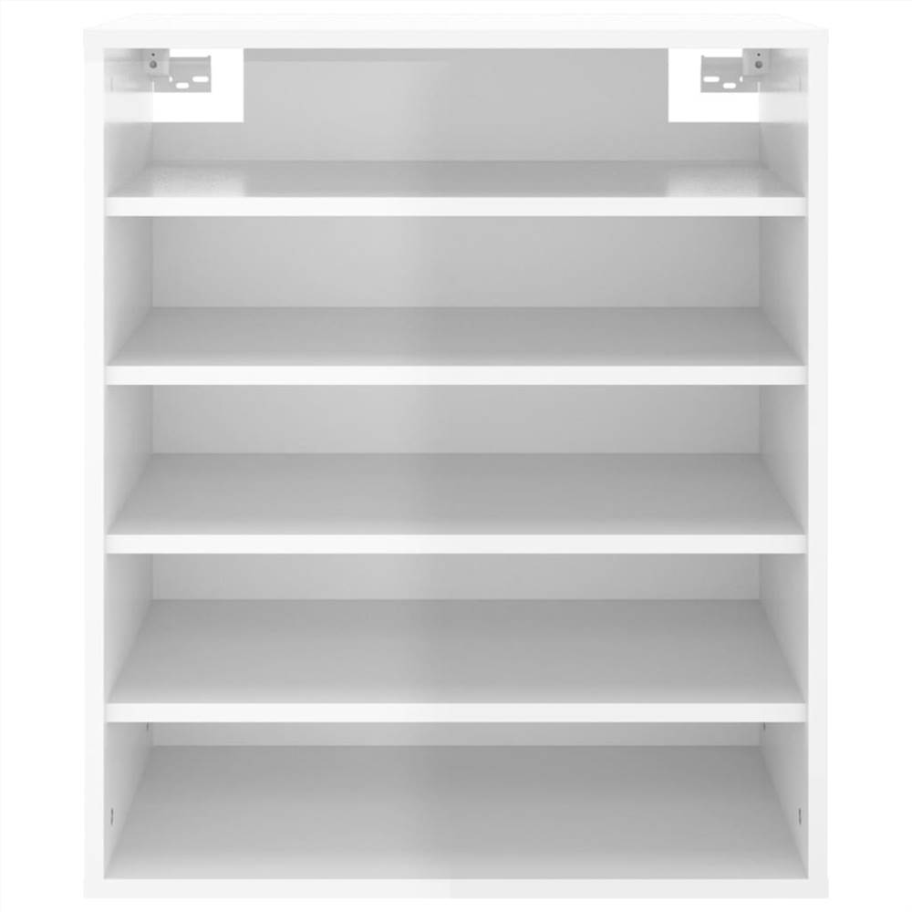 Shoe Cabinet High Gloss White 60x35x70 cm Chipboard