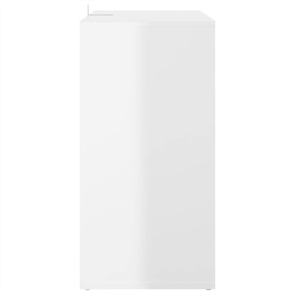 Shoe Cabinet High Gloss White 60x35x70 cm Chipboard