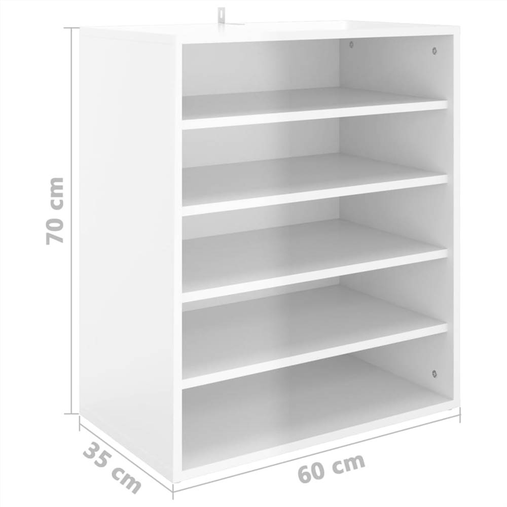 Shoe Cabinet High Gloss White 60x35x70 cm Chipboard