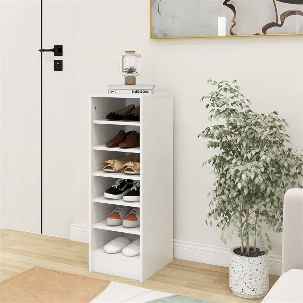 Shoe Cabinet White 31.5x35x90 cm Chipboard