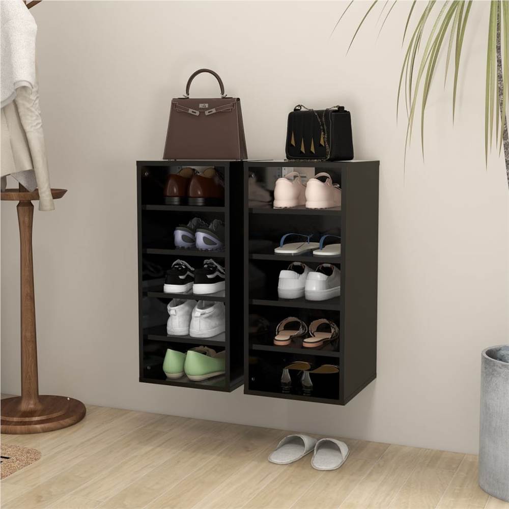 

Shoe Cabinets 2 pcs Black 31.5x35x70 cm Chipboard