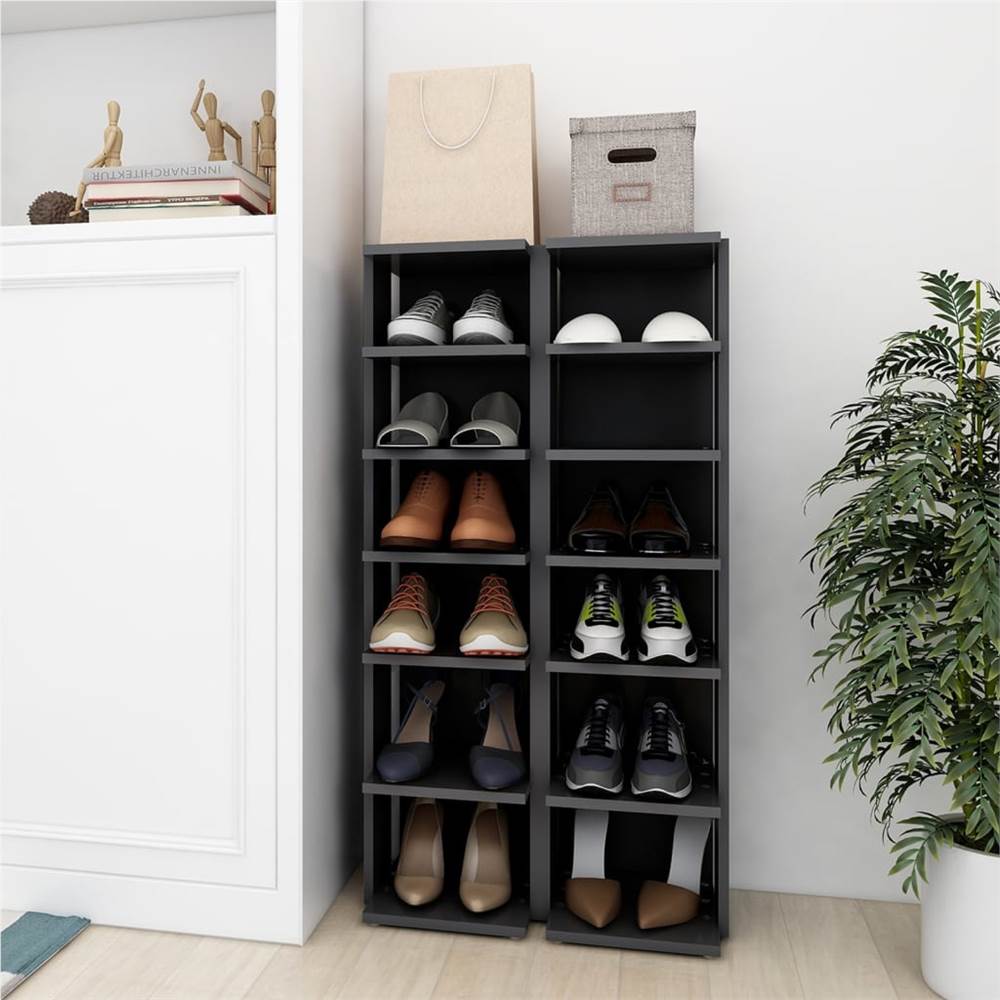 Shoe Cabinets 2 pcs Grey 25x27x102 cm