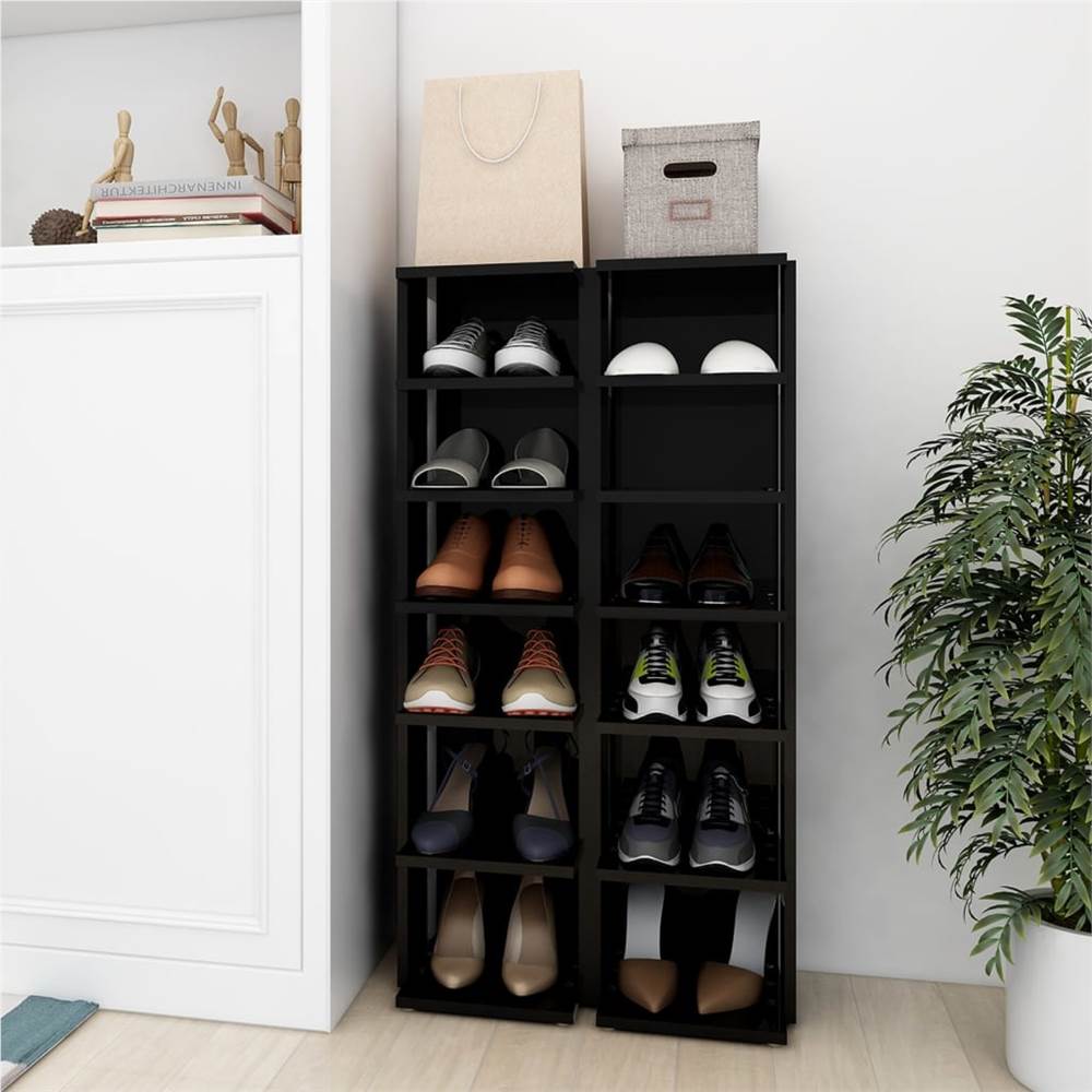 

Shoe Cabinets 2 pcs High Gloss Black 25x27x102 cm