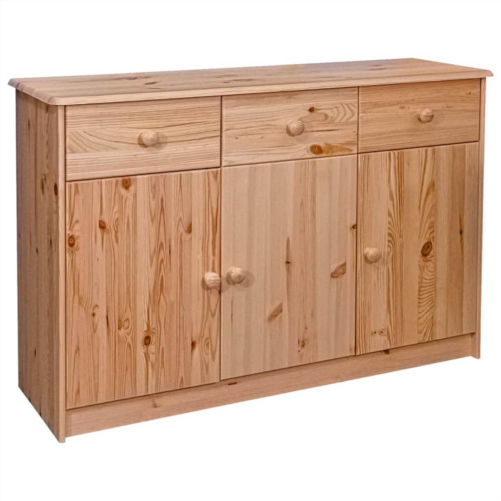 

Sideboard 3 Drawers 113x35x73 cm Solid Pine Wood