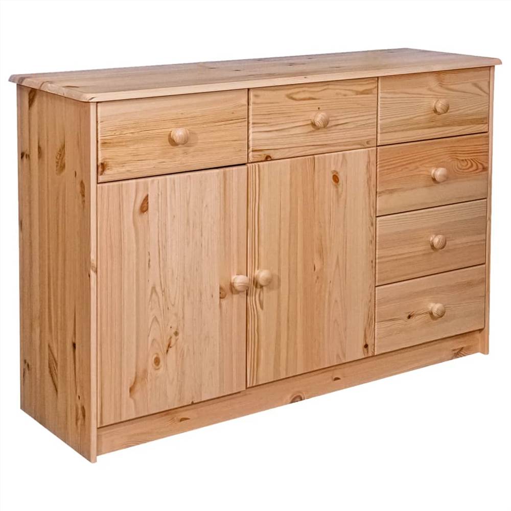 Sideboard 6 Drawers 113x35x73 cm Solid Pine Wood