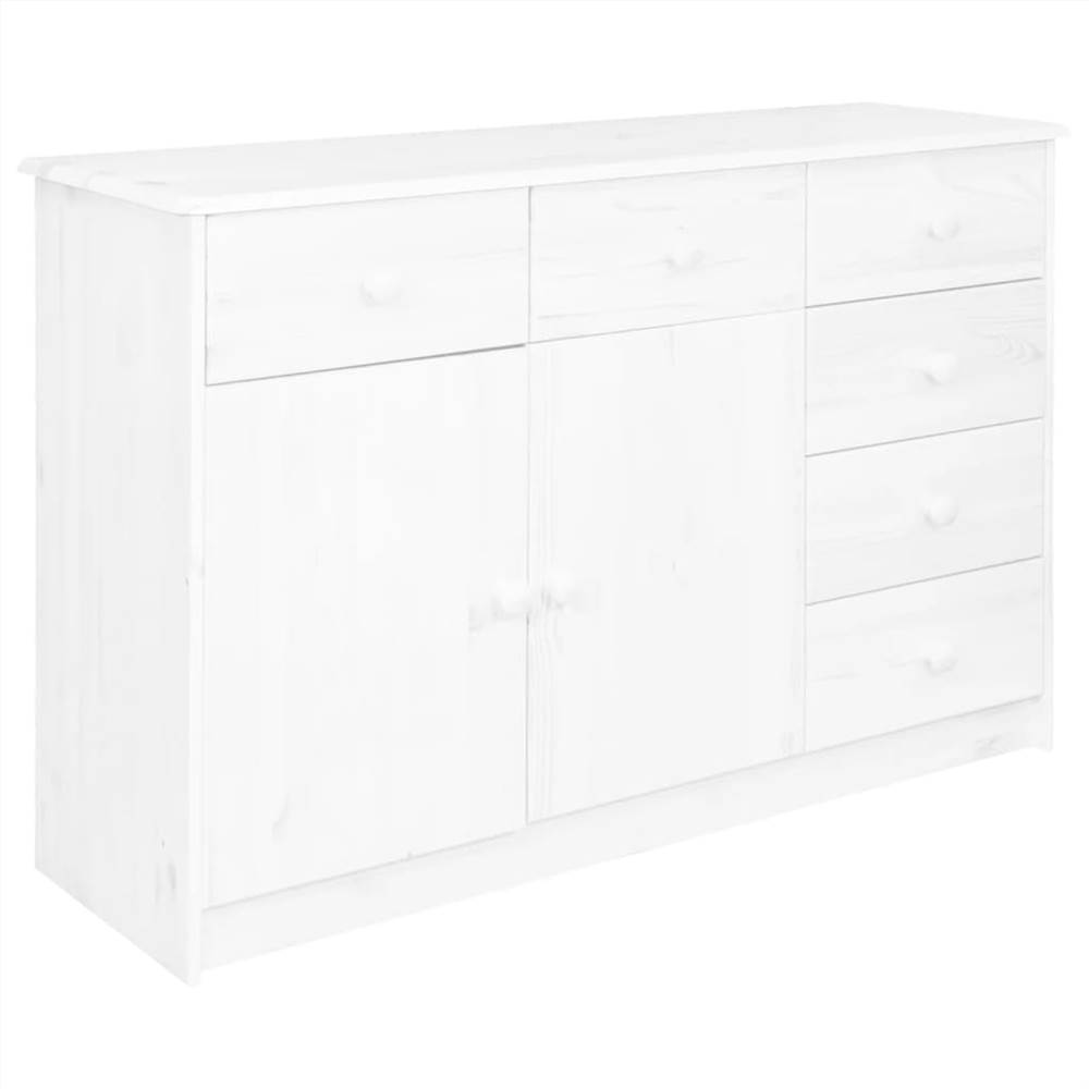 

Sideboard 6 Drawers White 113x35x73 cm Solid Pine Wood