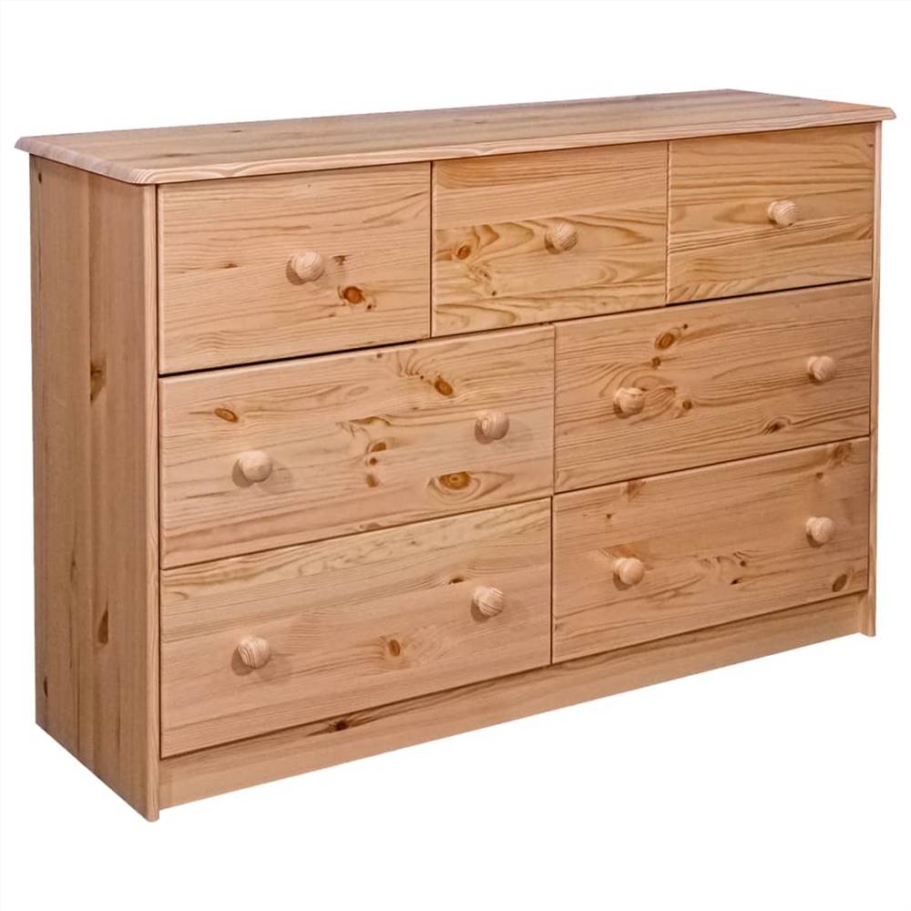 

Sideboard 7 Drawers 113x35x73 cm Solid Pine Wood