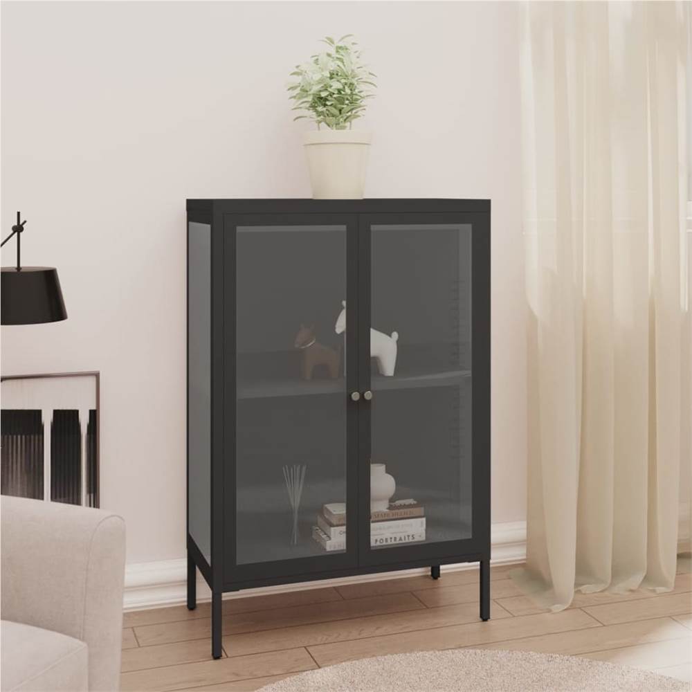 

Sideboard Anthracite 75x35x105 cm Steel and Glass
