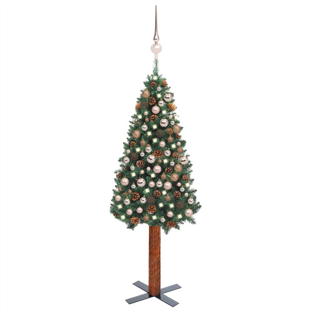 

Slim Christmas Tree with LEDs&Ball Set Green 210 cm PVC