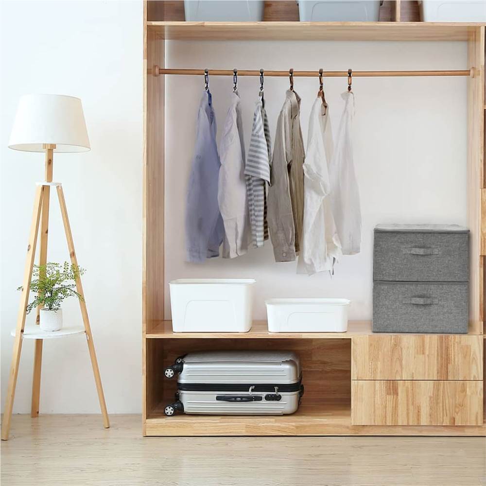 

Storage Boxes 2 pcs Fabric 43x34x23 cm Grey