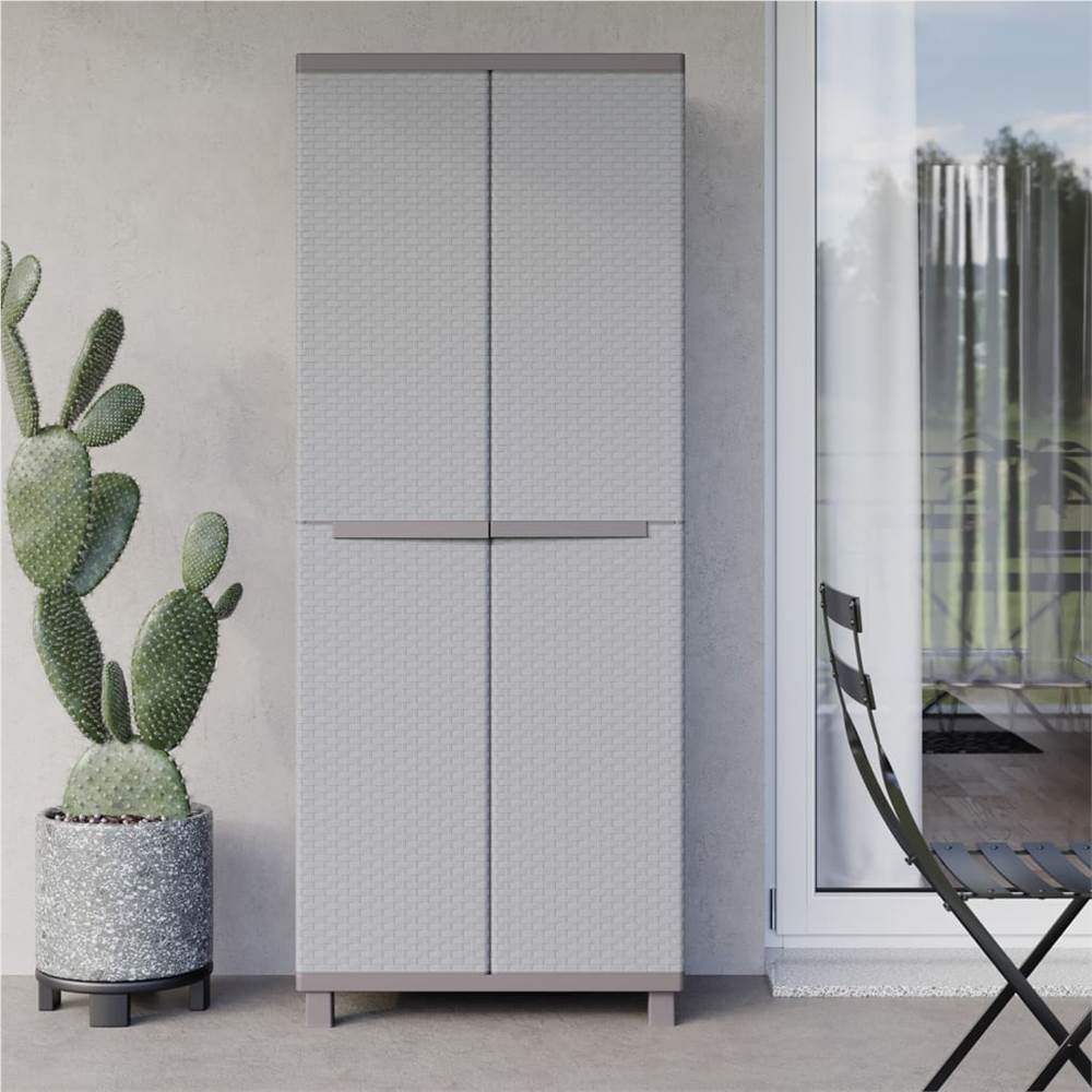 

Storage Cabinet with 2 Doors 68x37.5x170 cm Light Grey and Beige