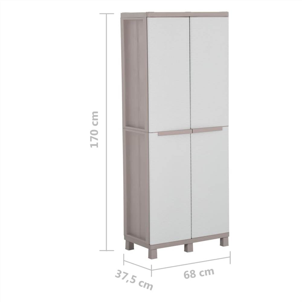 Storage Cabinet with 2 Doors 68x37.5x170 cm Light Grey and Beige
