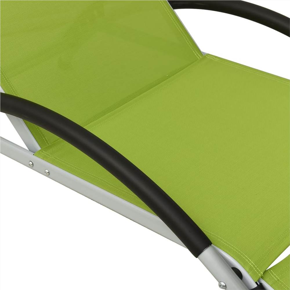 Sun Lounger with Pillow Textilene Green
