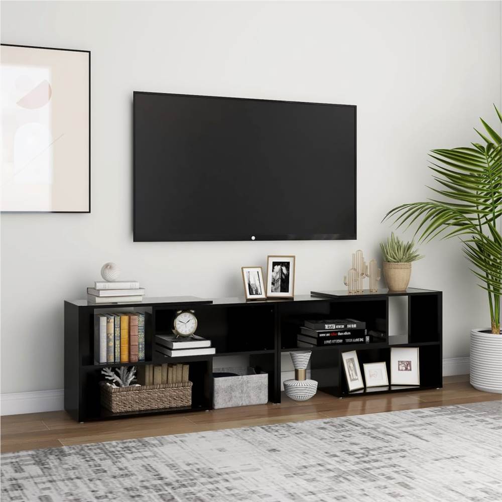 Meuble TV noir 149x30x52 cm aggloméré