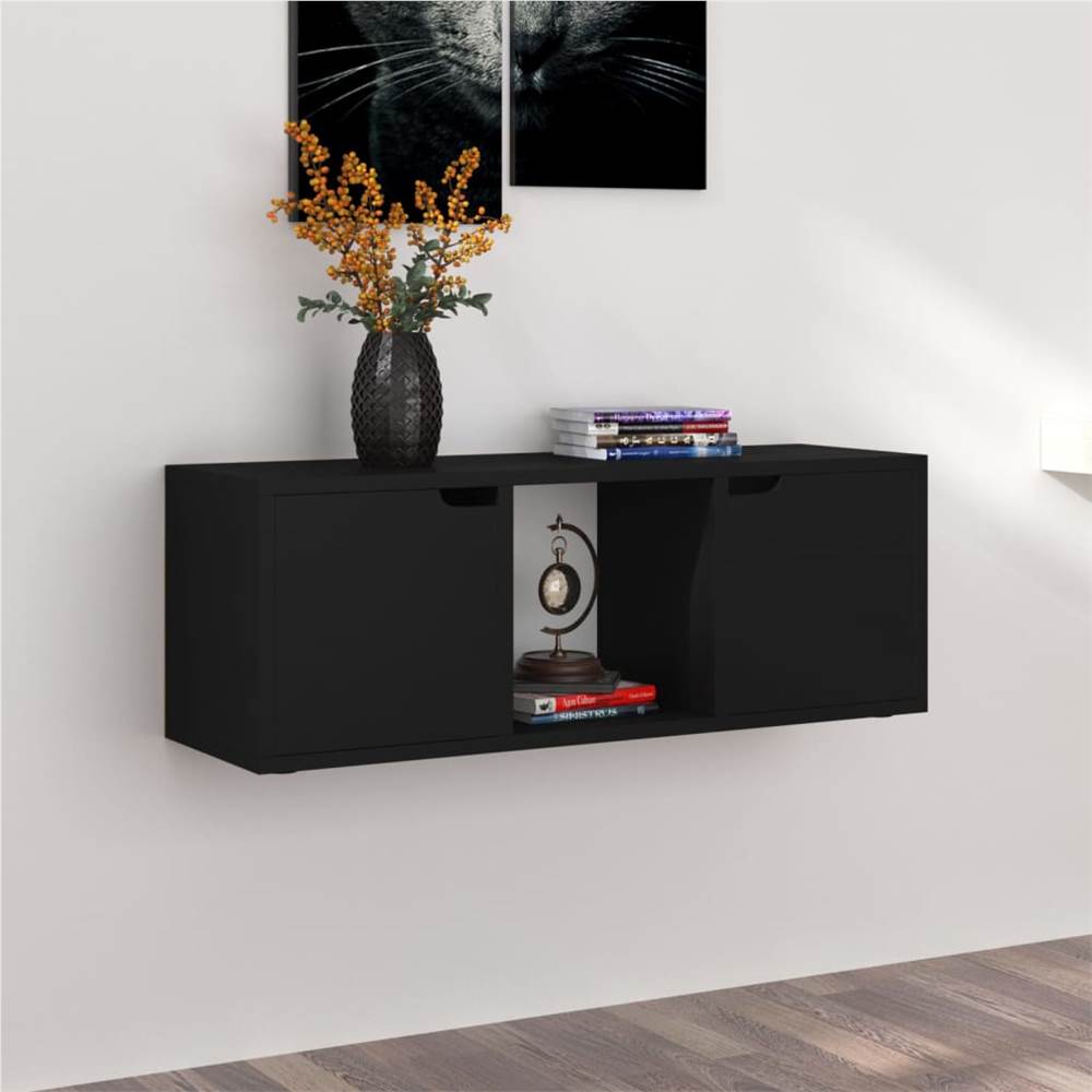 TV Cabinet Black 88.5x27.5x30.5 Cm Chipboard 14 TV Cabinet Black 88.5x27.5x30.5 cm Chipboard
