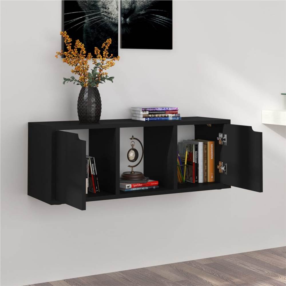 TV Cabinet Black 88.5x27.5x30.5 Cm Chipboard 15 TV Cabinet Black 88.5x27.5x30.5 cm Chipboard