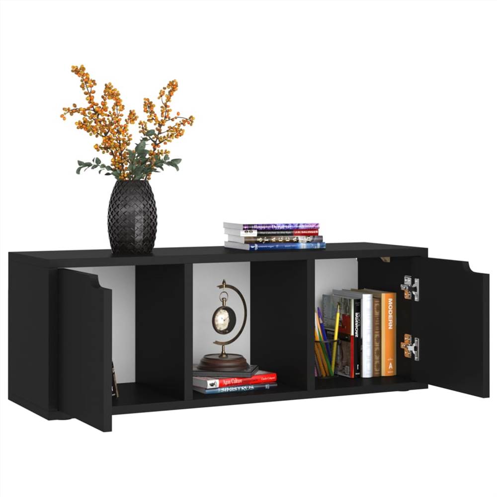 TV Cabinet Black 88.5x27.5x30.5 Cm Chipboard 16 TV Cabinet Black 88.5x27.5x30.5 cm Chipboard