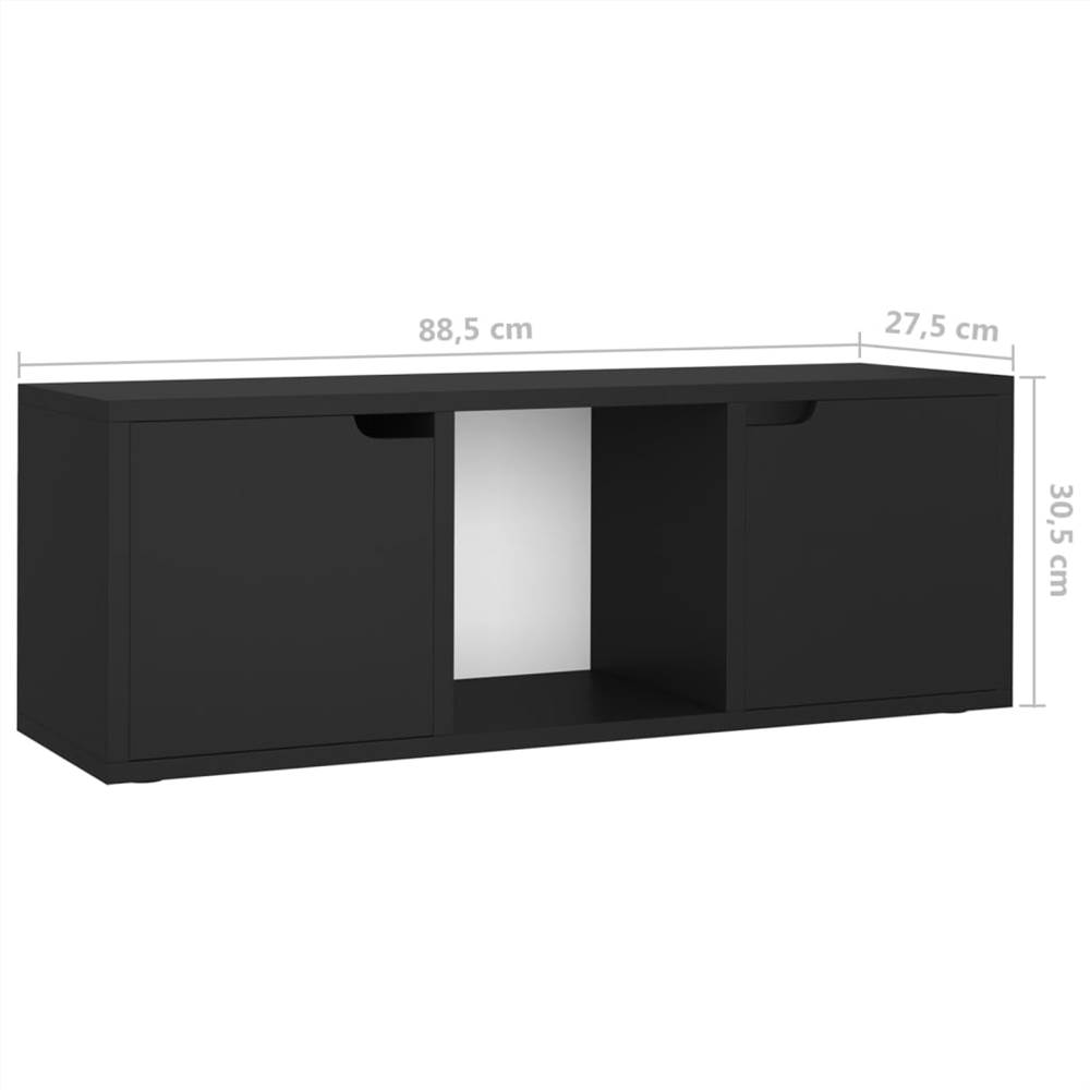 TV Cabinet Black 88.5x27.5x30.5 cm Chipboard