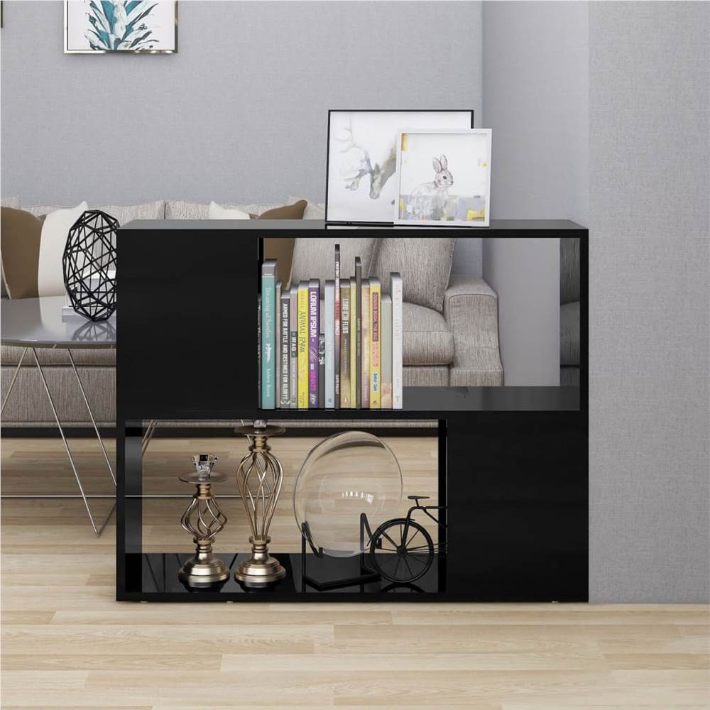 

TV Cabinet High Gloss Black 80x24x63 cm Chipboard