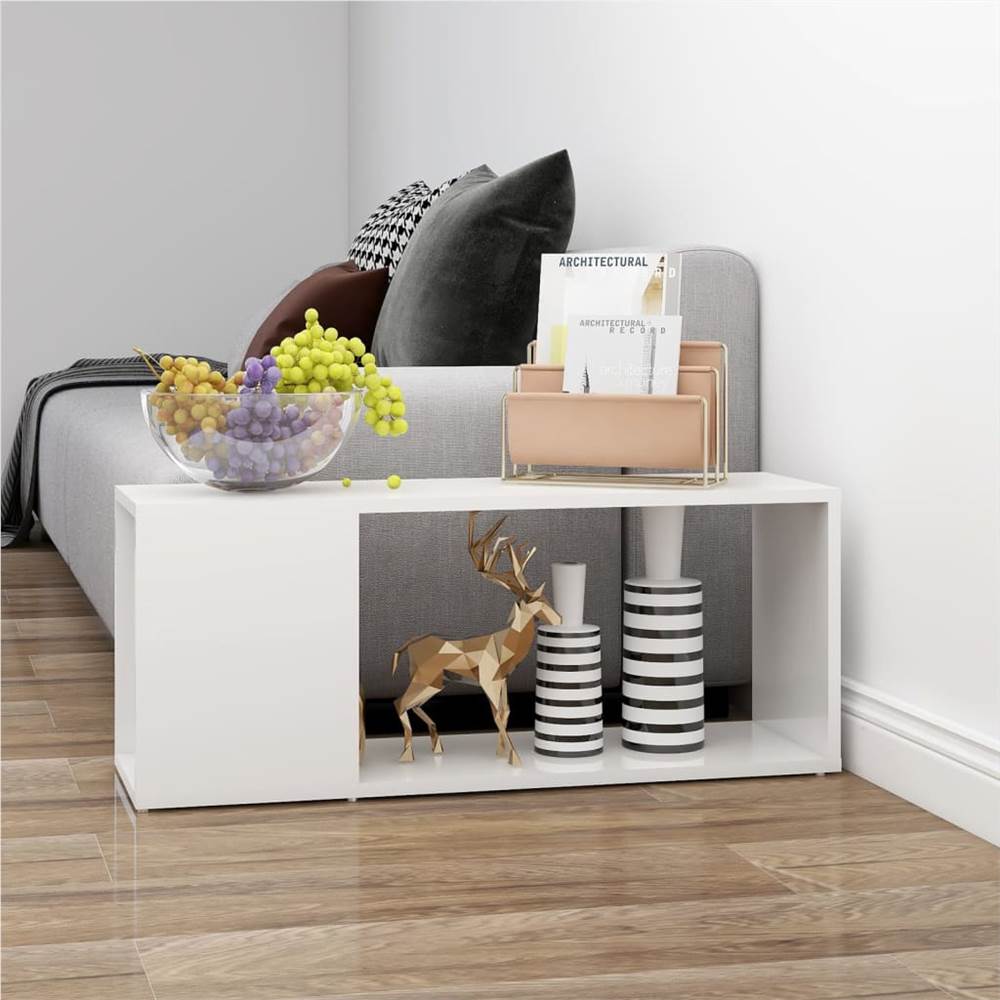 

TV Cabinet High Gloss White 80x24x32 cm Chipboard