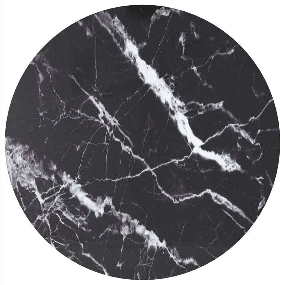 

Table Top Black 70x0.8 cm Tempered Glass with Marble Design