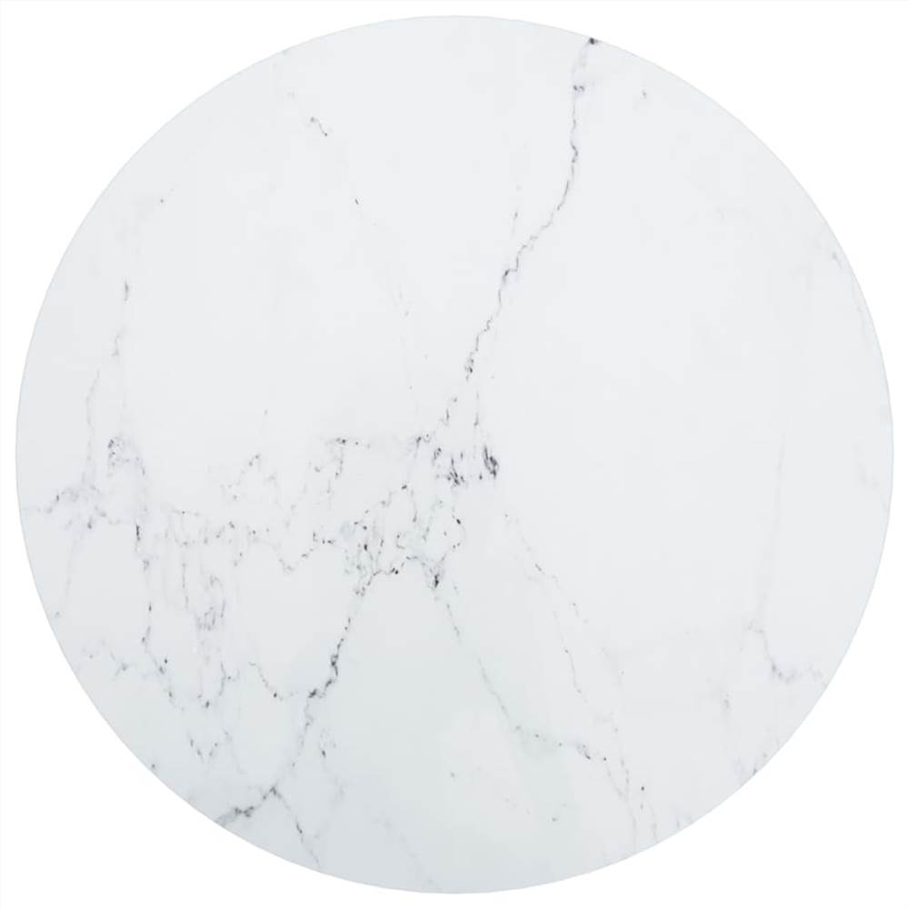 

Table Top White 60x0.8 cm Tempered Glass with Marble Design