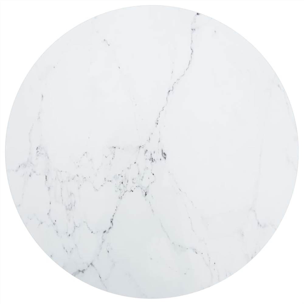 

Table Top White 70x0.8 cm Tempered Glass with Marble Design