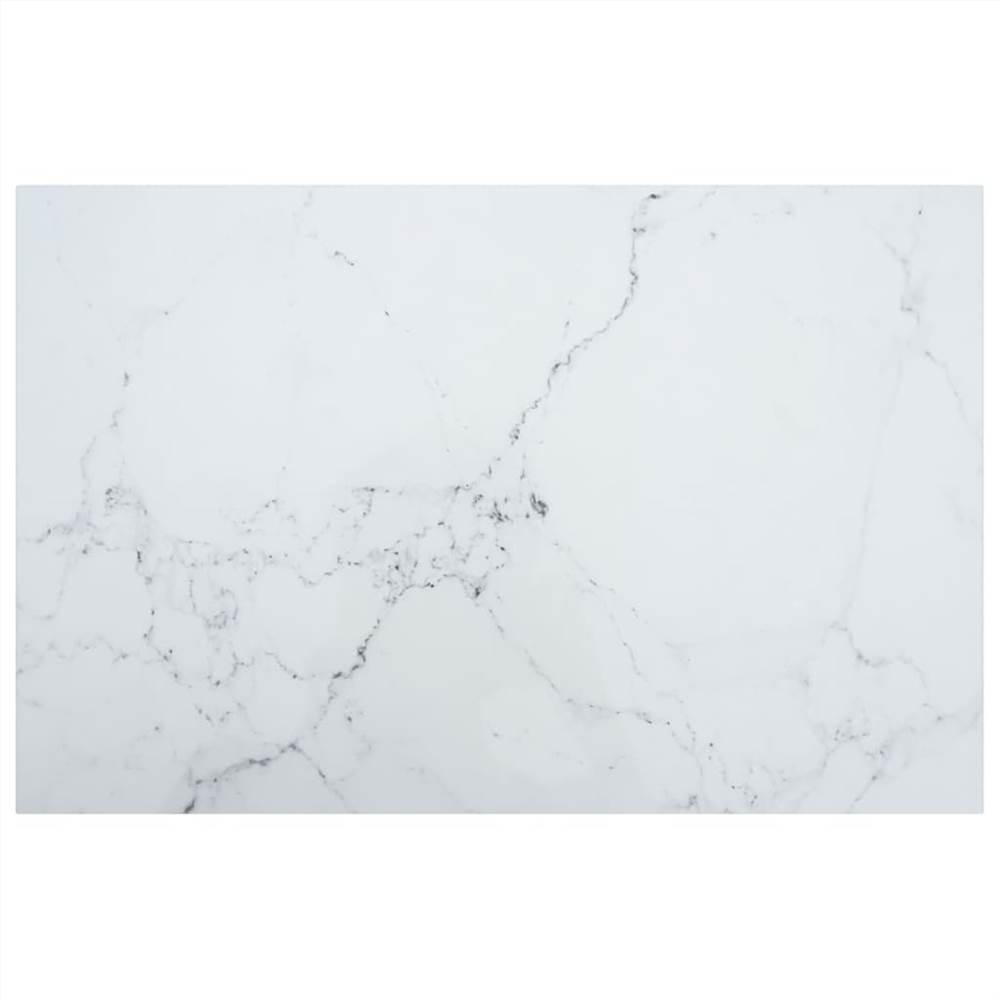 

Table Top White 100x62 cm 8mm Tempered Glass with Marble Design