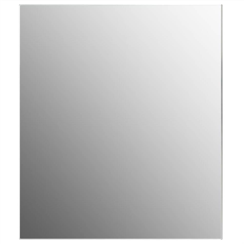 Wall Frameless Mirror with LED Lights Rectangular Glass
