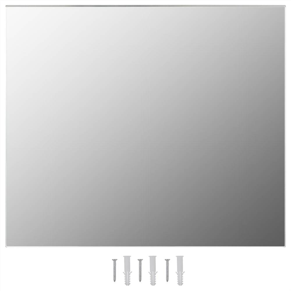 Wall Frameless Mirror with LED Lights Rectangular Glass