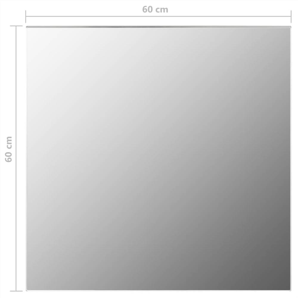 Wall Mirror with LED Lights Square Glass