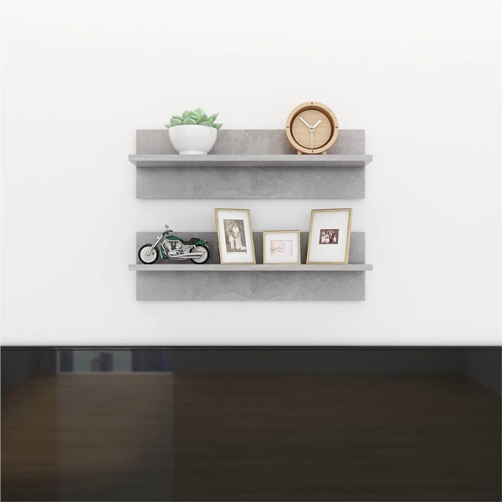 

Wall Shelves 2 pcs Concrete Grey 60x11.5x18 cm Chipboard