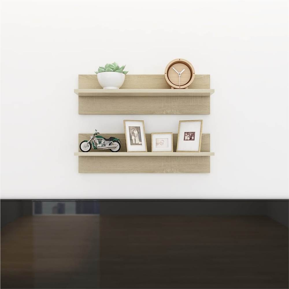 

Wall Shelves 2 pcs Sonoma Oak 60x11.5x18 cm Chipboard