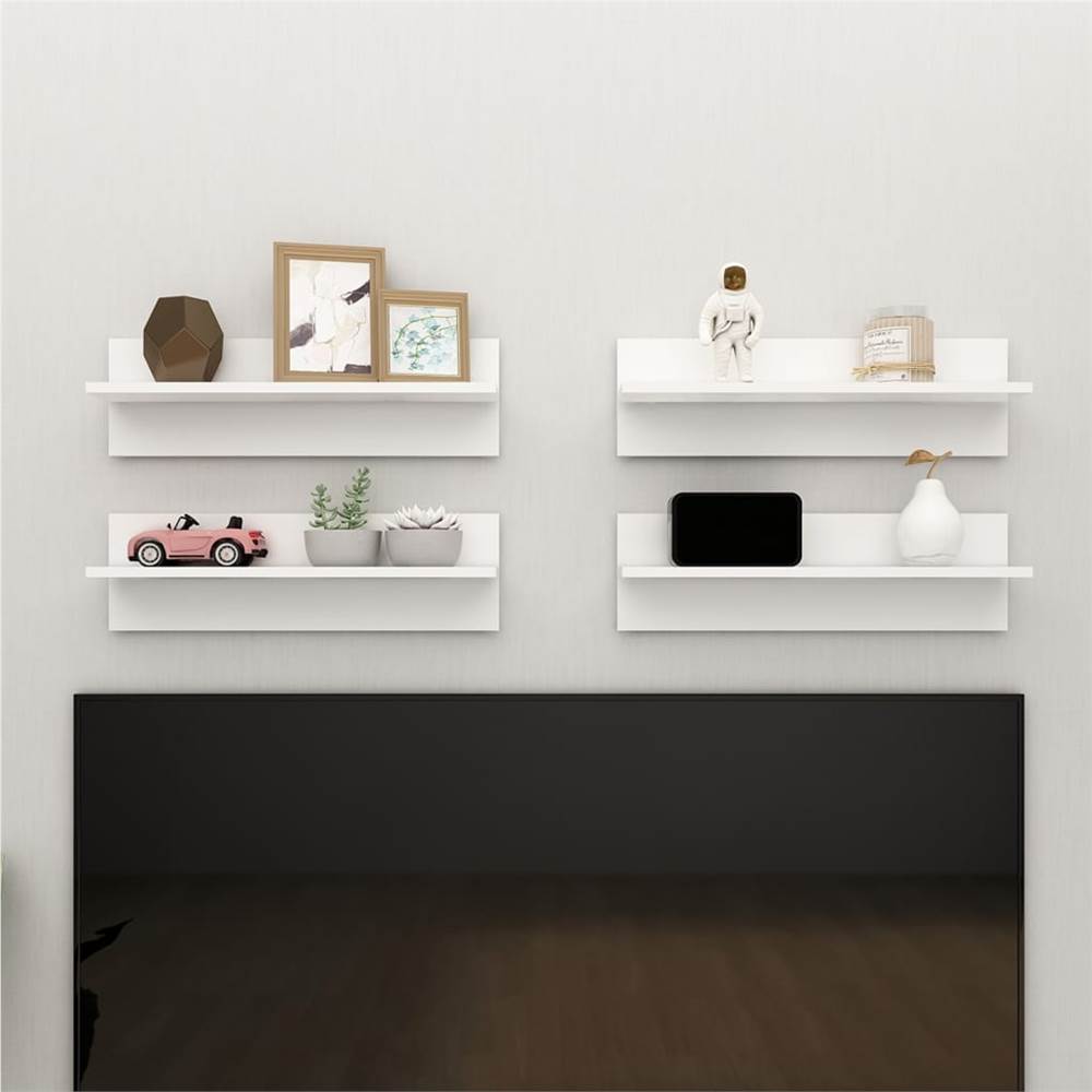 

Wall Shelves 4 pcs White 60x11.5x18 cm Chipboard