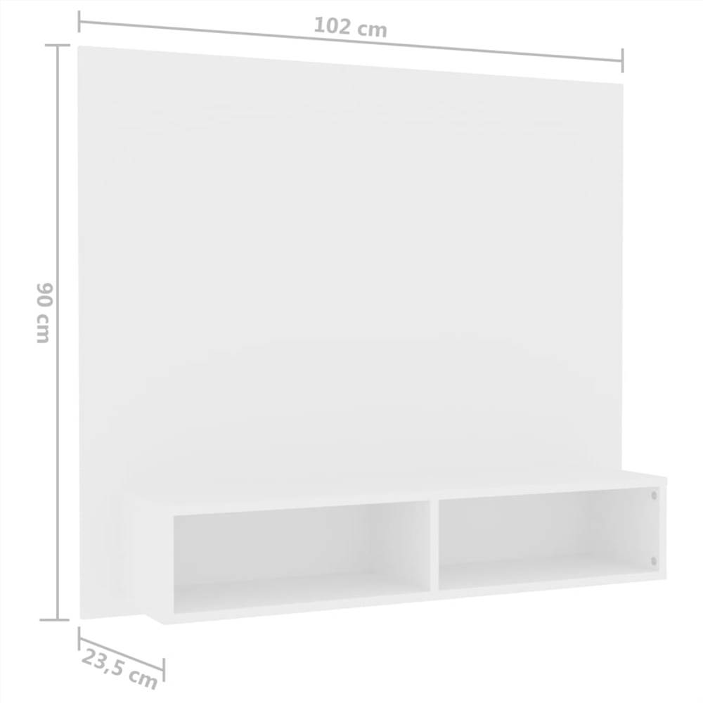 Wall TV Cabinet White 102x23.5x90 cm Chipboard