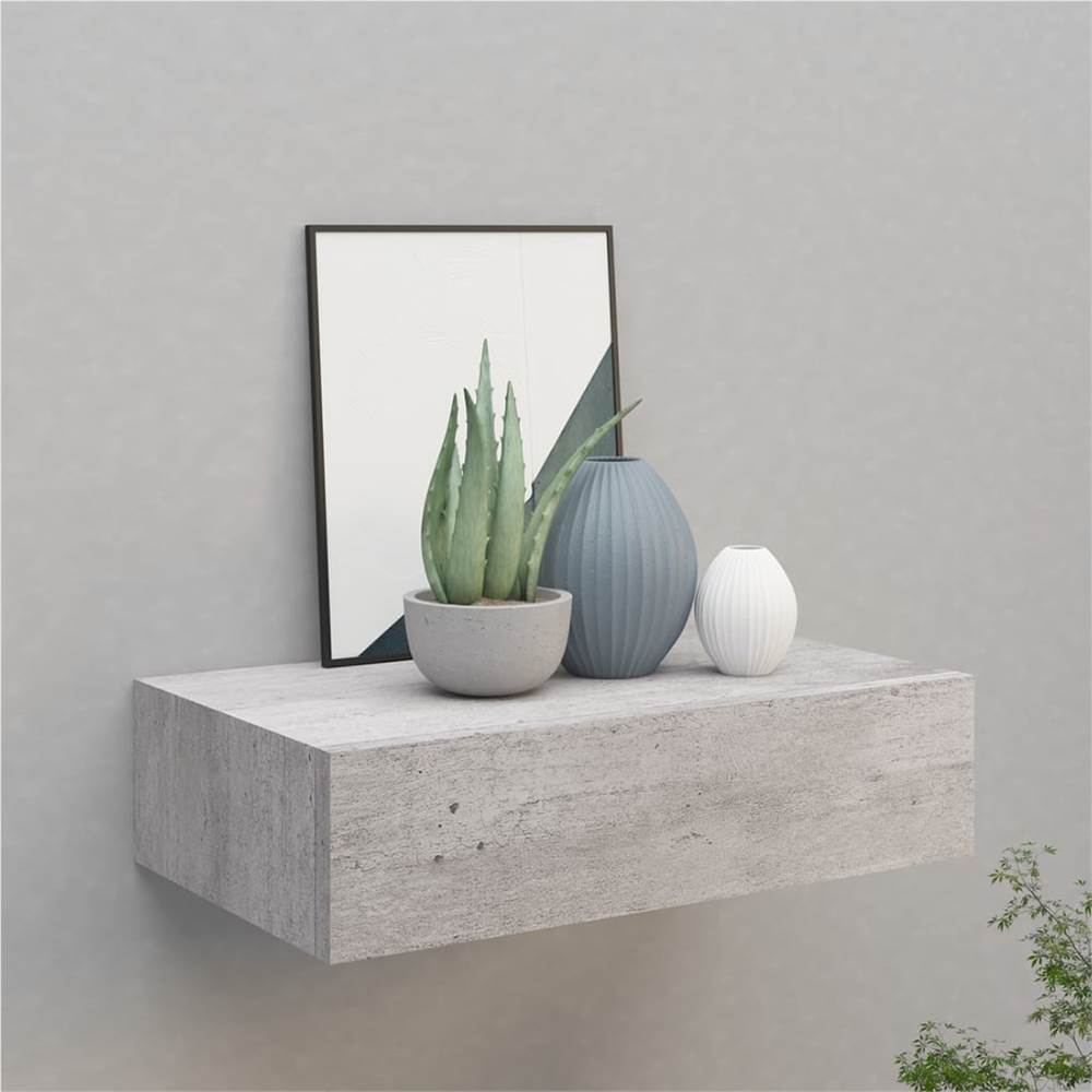 

Wall-mounted Drawer Shelf Concrete Grey 40x23.5x10cm MDF