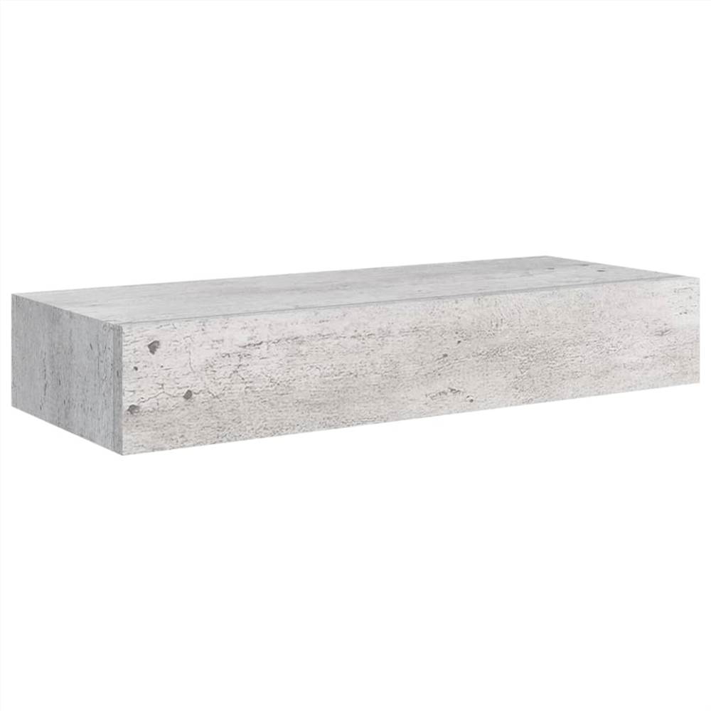 Wallmounted Drawer Shelf Concrete Grey 60x23.5x10cm MDF