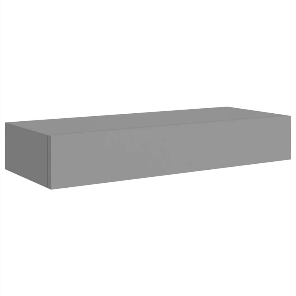 Wallmounted Drawer Shelf Grey 60x23.5x10cm MDF