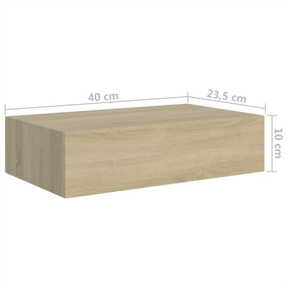 Wall-mounted Drawer Shelf Oak 40x23.5x10cm MDF
