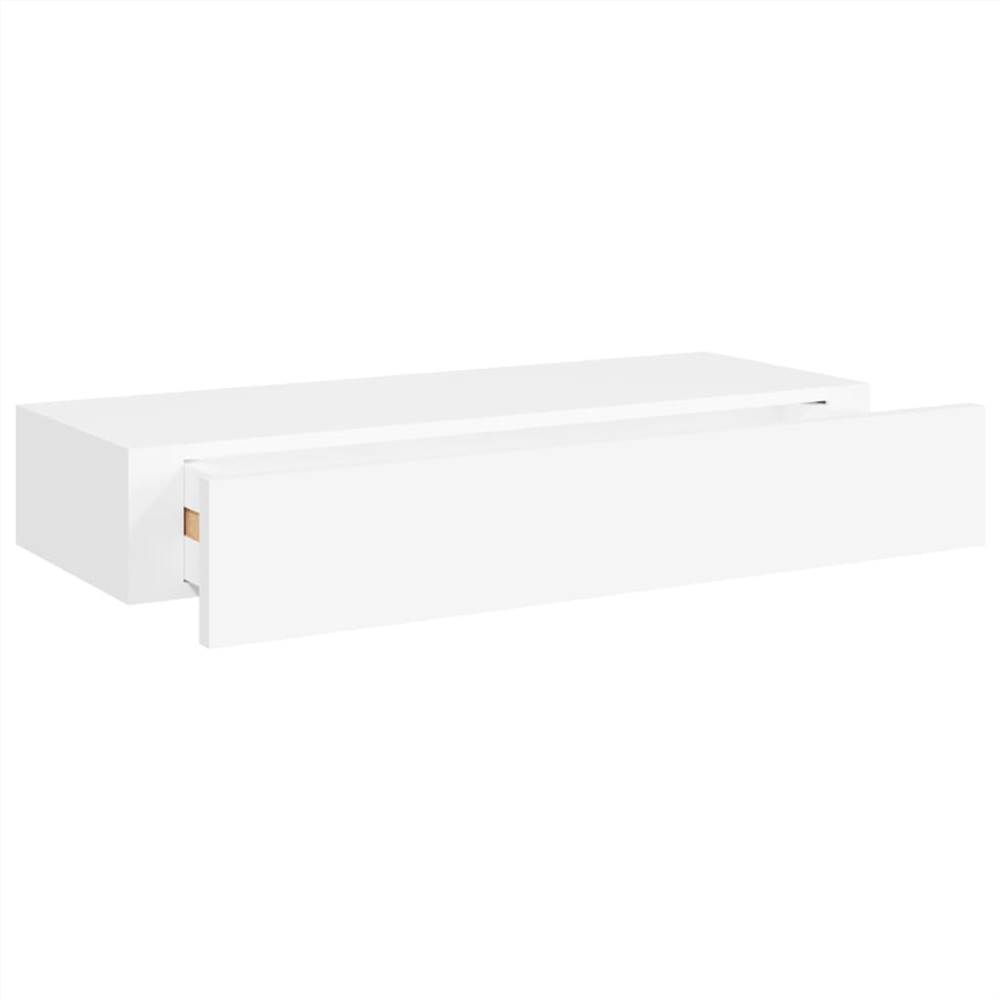 Wall-mounted Drawer Shelf White 60x23.5x10 Cm Mdf