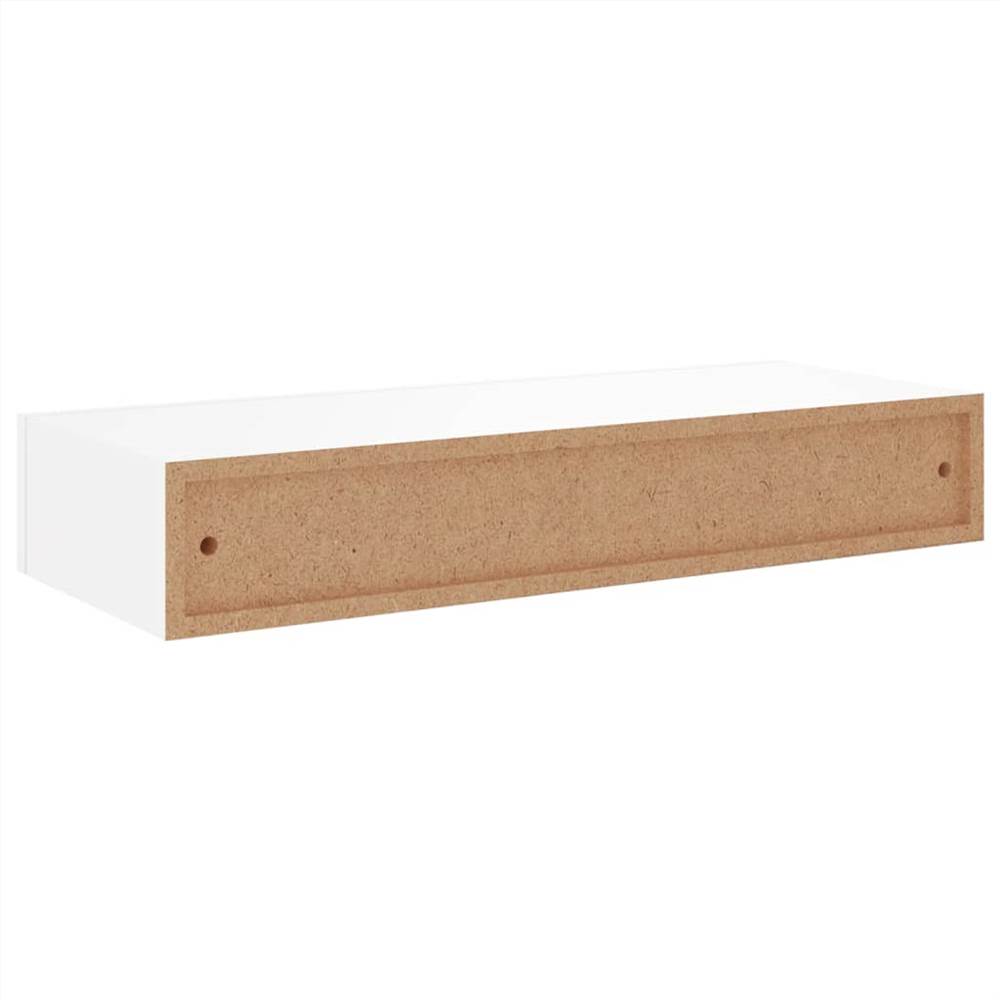 Wallmounted Drawer Shelf White 60x23.5x10 cm MDF