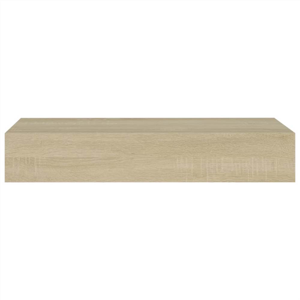 Wall-mounted Drawer Shelves 2 pcs Oak 60x23.5x10cm MDF