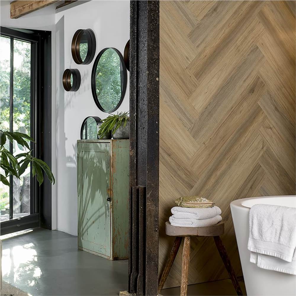WallArt Wood Look Planks 30 pcs GL-WA27 Natural Oak Latte Brown
